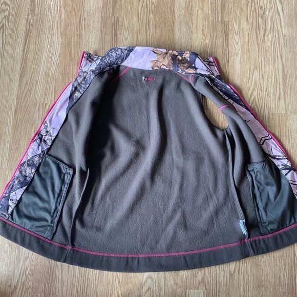 Rocky Pink Camo Patch Fleece Vest Brown Large - Picture 8 of 9